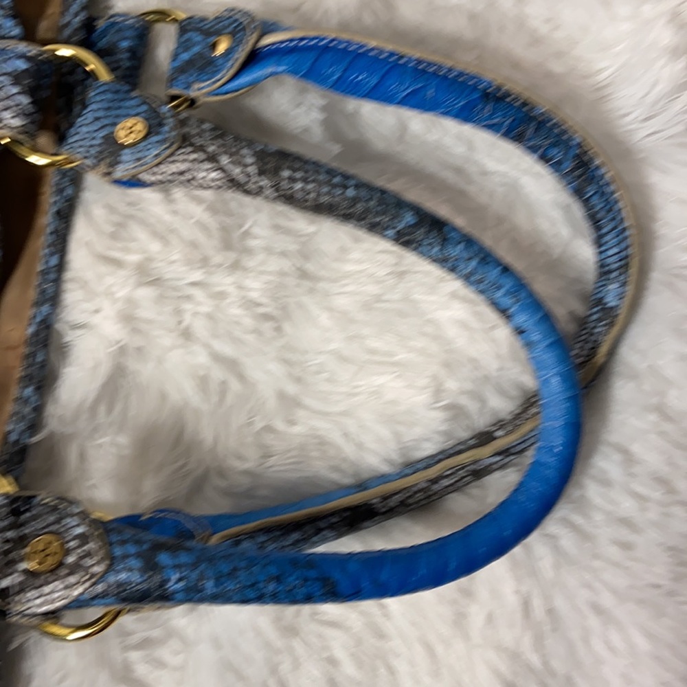 Oman Blue Snakeskin Large Tote Double Handles - Picture 9 of 9